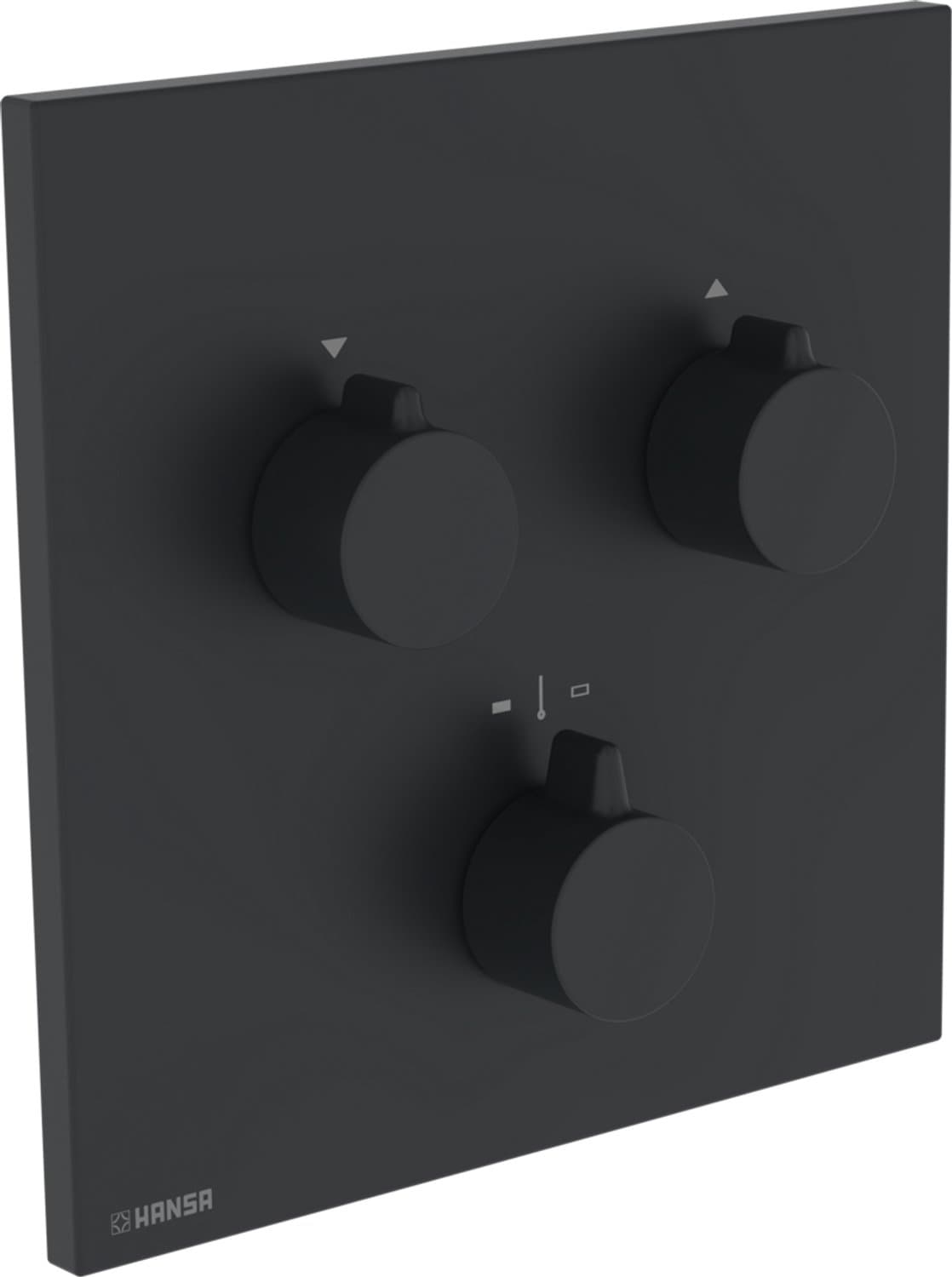 HANSA HA FM-set v. twee uitgangen HANSAEASYMIX - 8872 Ros. vierkant Mat-Zwart, 8872906233