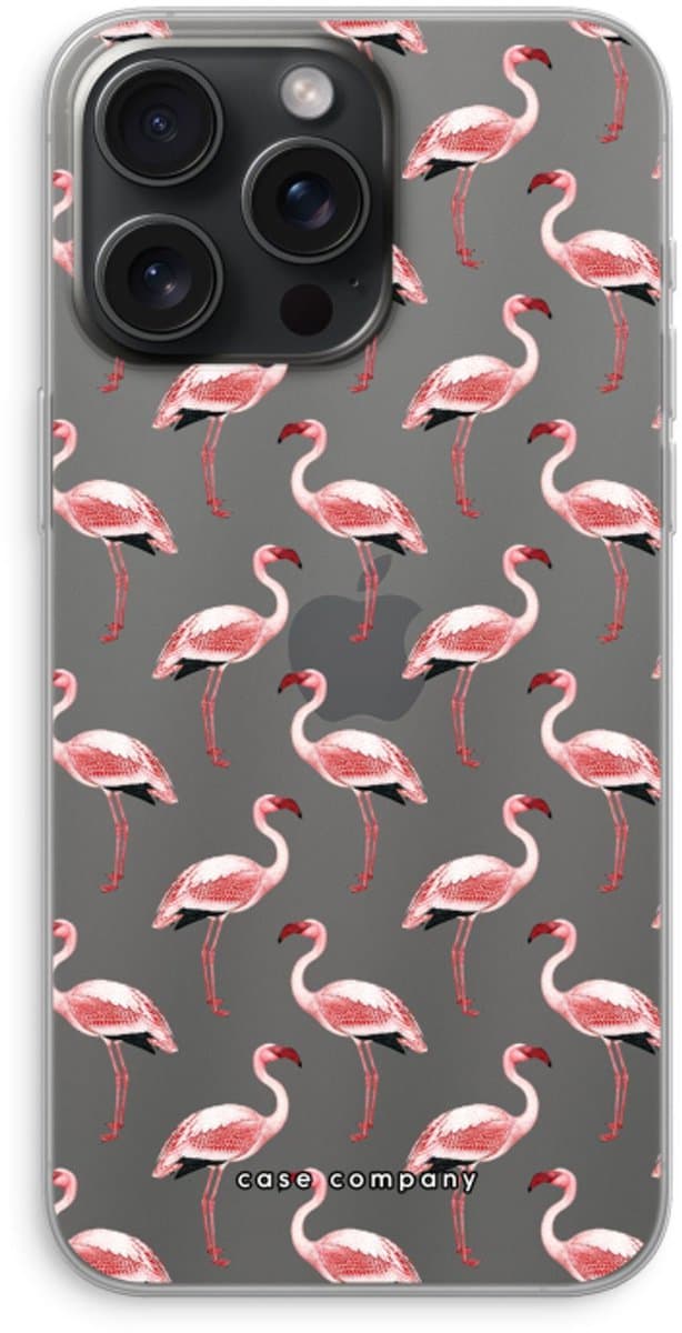 Case Company® - Hoesje geschikt voor iPhone 15 Pro Max hoesje - Flamingo - Soft Cover Telefoonhoesje - Bescherming aan alle Kanten en Schermrand