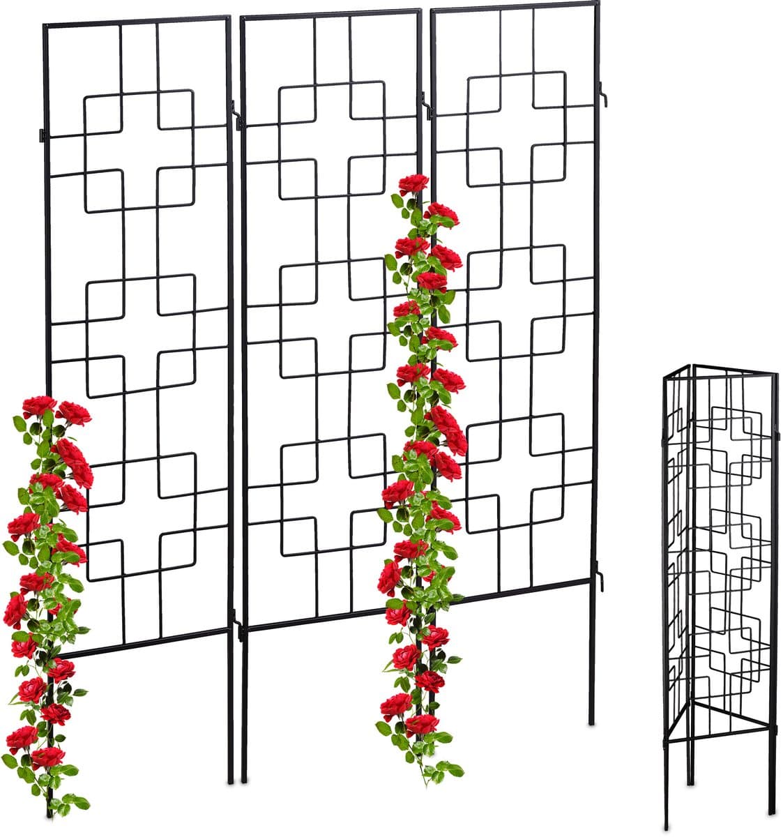 6x klimplantenrek - metaal - plantensteun - klimplantensteun - plantenrek zwart
