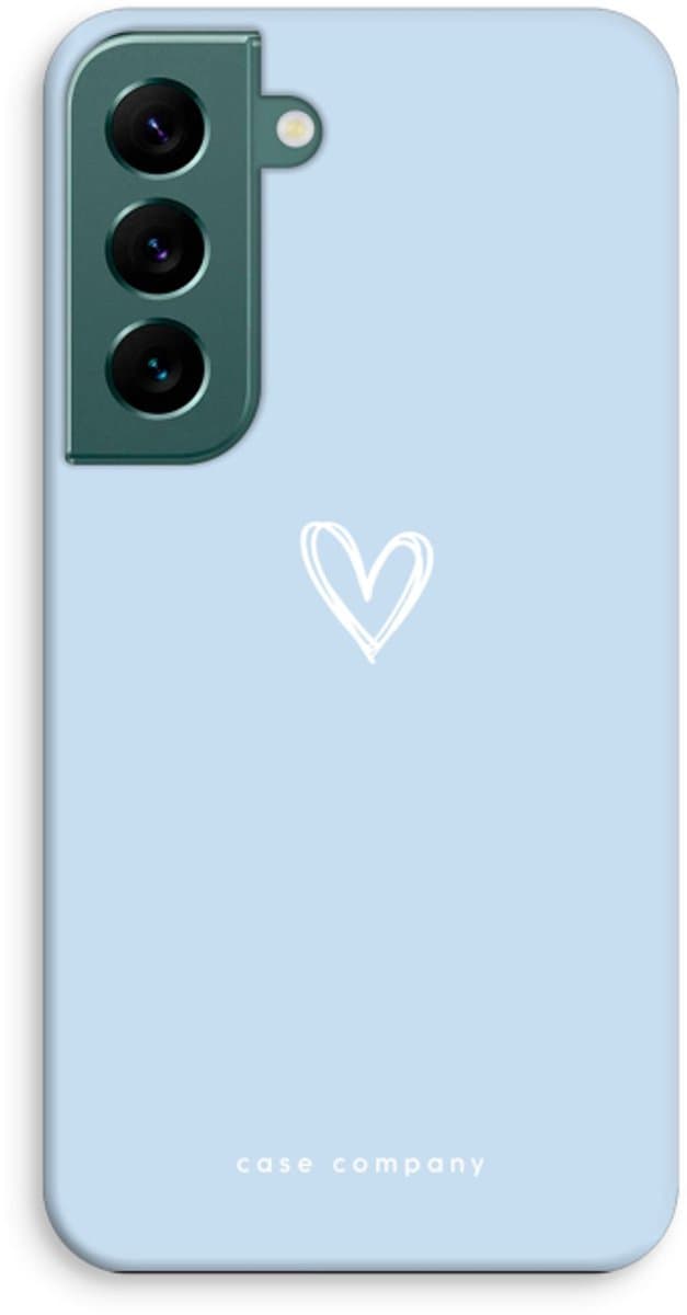 Case Company® - Hoesje geschikt voor Samsung Galaxy S22 hoesje - Klein Hart Blauw - Tough Case - Maximale Bescherming alle Kanten en Schermrand