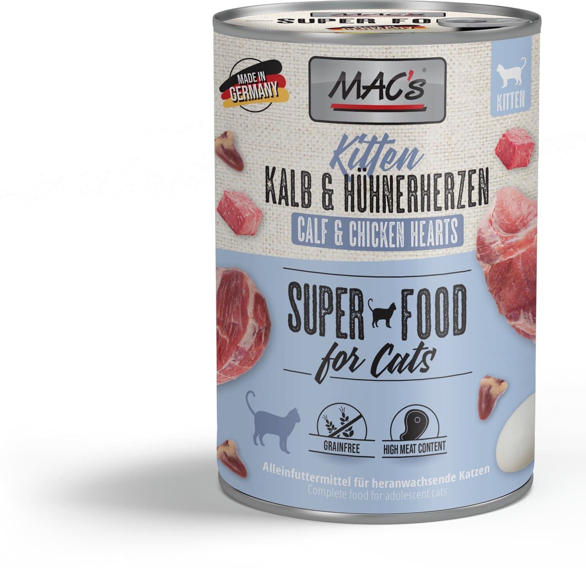 MAC's CAT - Kittenblik 6x400g - Kalfsvlees & Kippenhartjes
