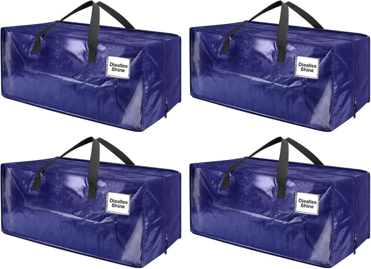 4x Extra Grote Verhuiszakken 92L - Heavy-Duty Verhuistassen met Rugriemen - Kleding Opbergzakken