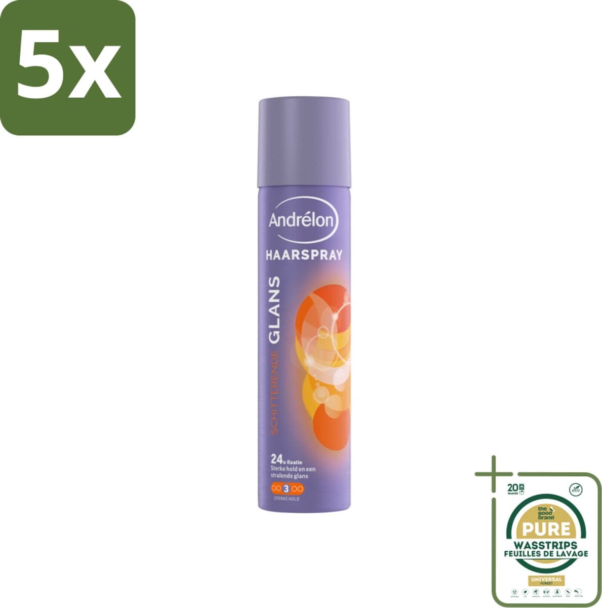 5 x Andrélon - Glans - Haarspray - 250 ml - Grootverpakking - Haarspray - Glans - Haarspray Glans - Haarspray Voor Dof Haar - Haarspray 24 Uur