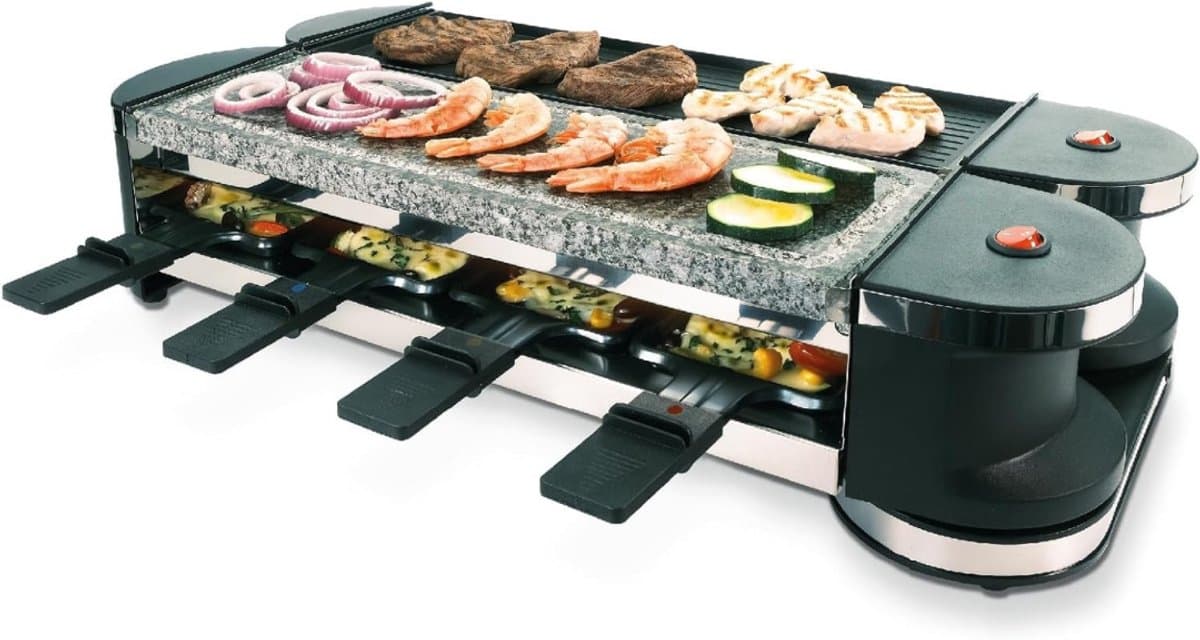 Zyrex® Gourmetstel 8 personen - Gourmetstellen - Gourmet - Zwart - 30cm x 58cm x 23cm