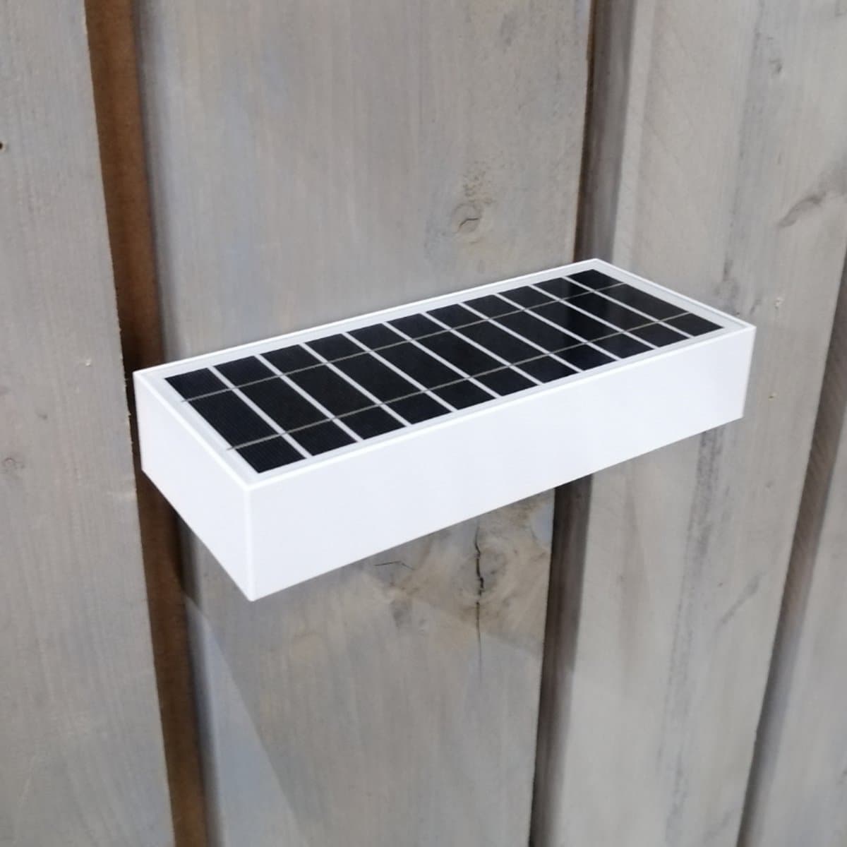 Solar wandlamp 6W op sensor zwart/wit brick model - indirecte verlichting - bewegingsmelder - warm witte lichtkleur