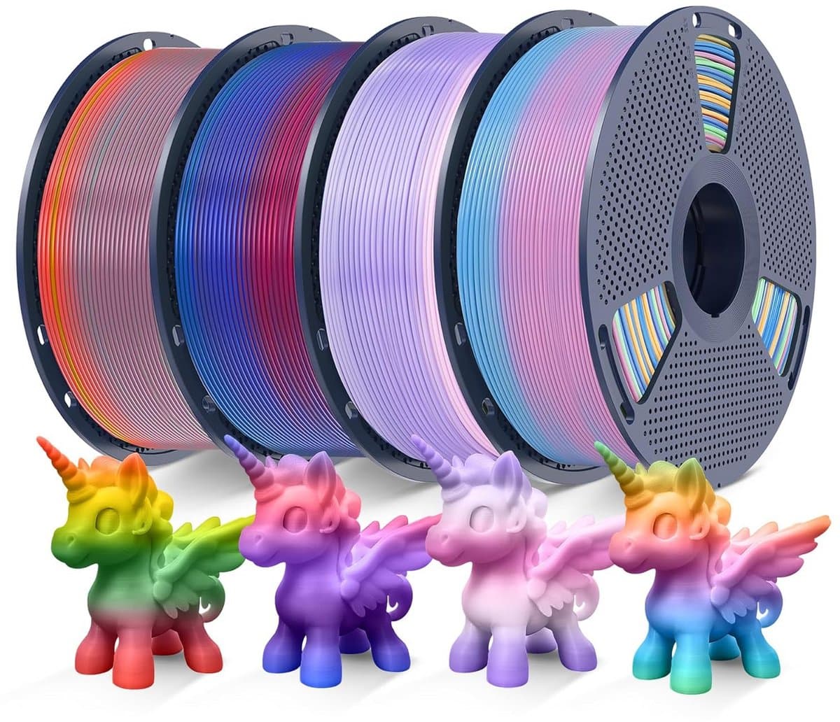 Regenboog PLA Filament Bundel 4KG Multicolor 1.75mm voor 3D-printer
