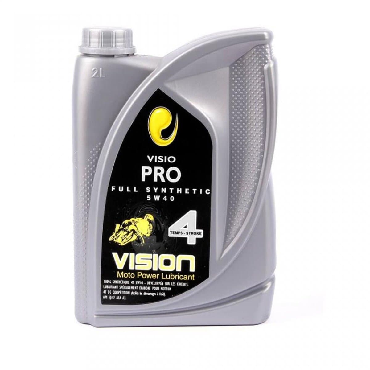 Bidon d'huile lubrifiant Vision Visio Pro 5W40 4T 100% synthèse en 2L pour moto Neuf