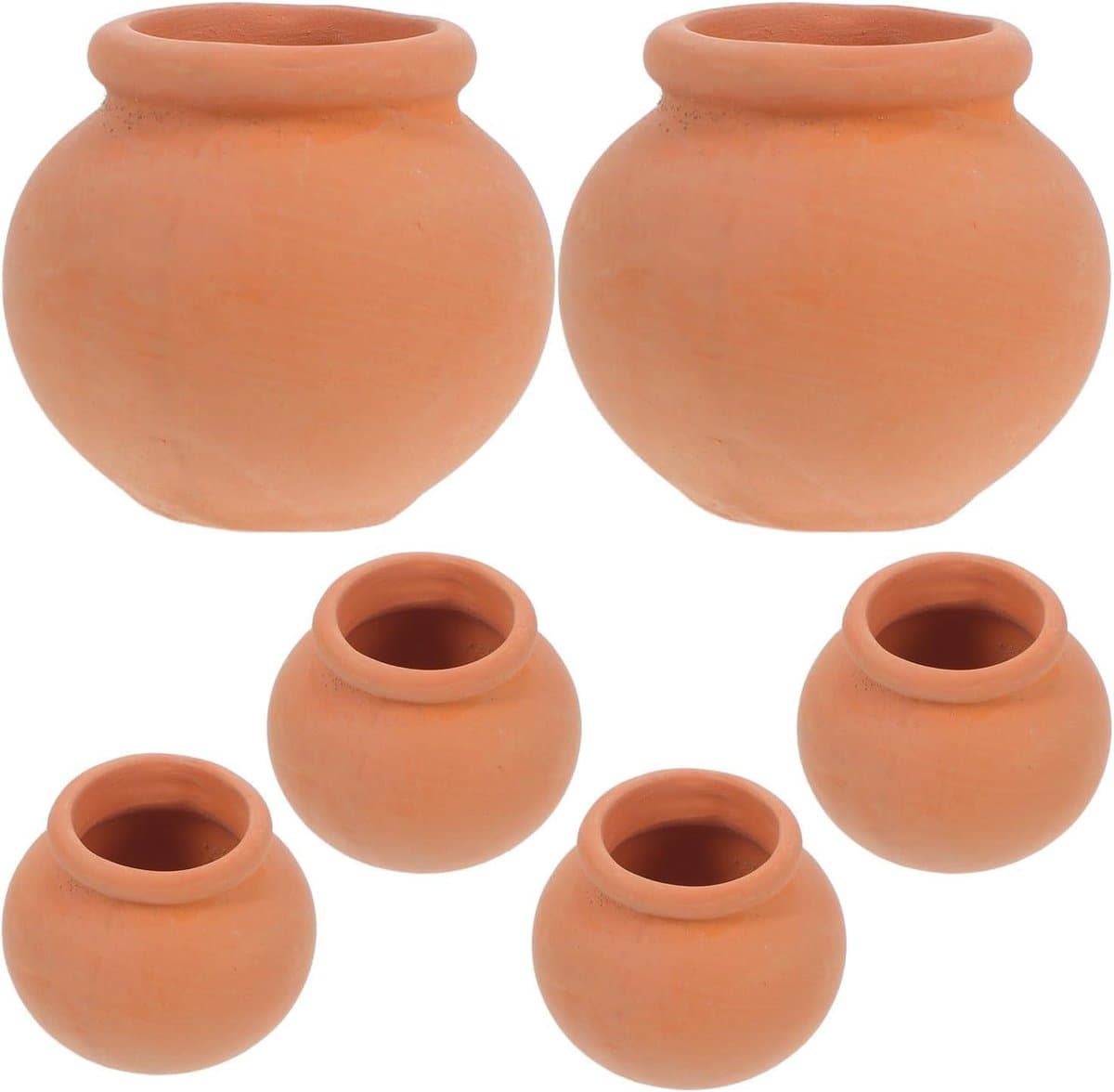 Mini Terracotta Potjes - Kleine Plantenpotjes - Planten Verzorgen - Duurzaam Kleimateriaal - 32 cm - Bruin