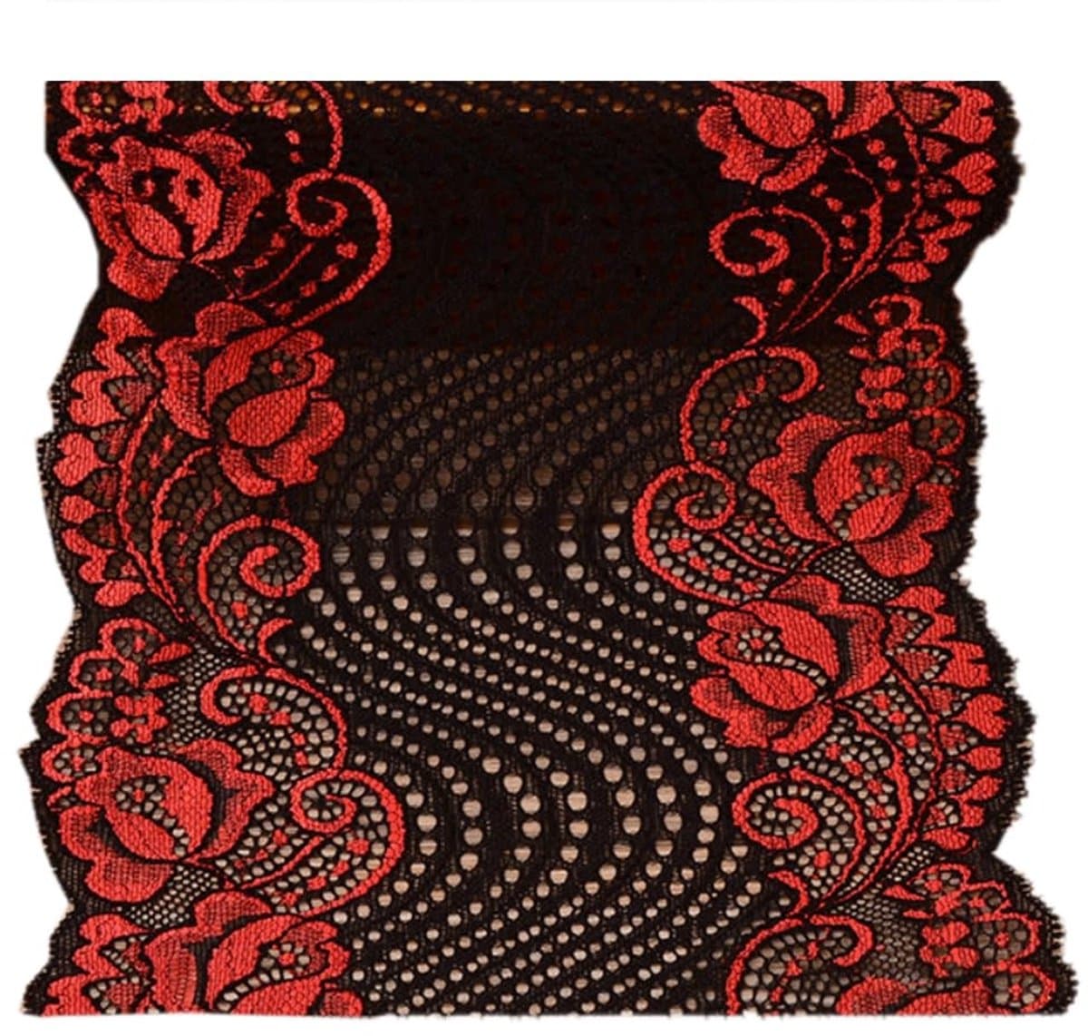 Dailygoods- Kant 18 cm breed - Spandex Lint - Decoratief Lint - Kanten Rand - Kledingaccessoires - Handwerk Decoratie - Decoratielint