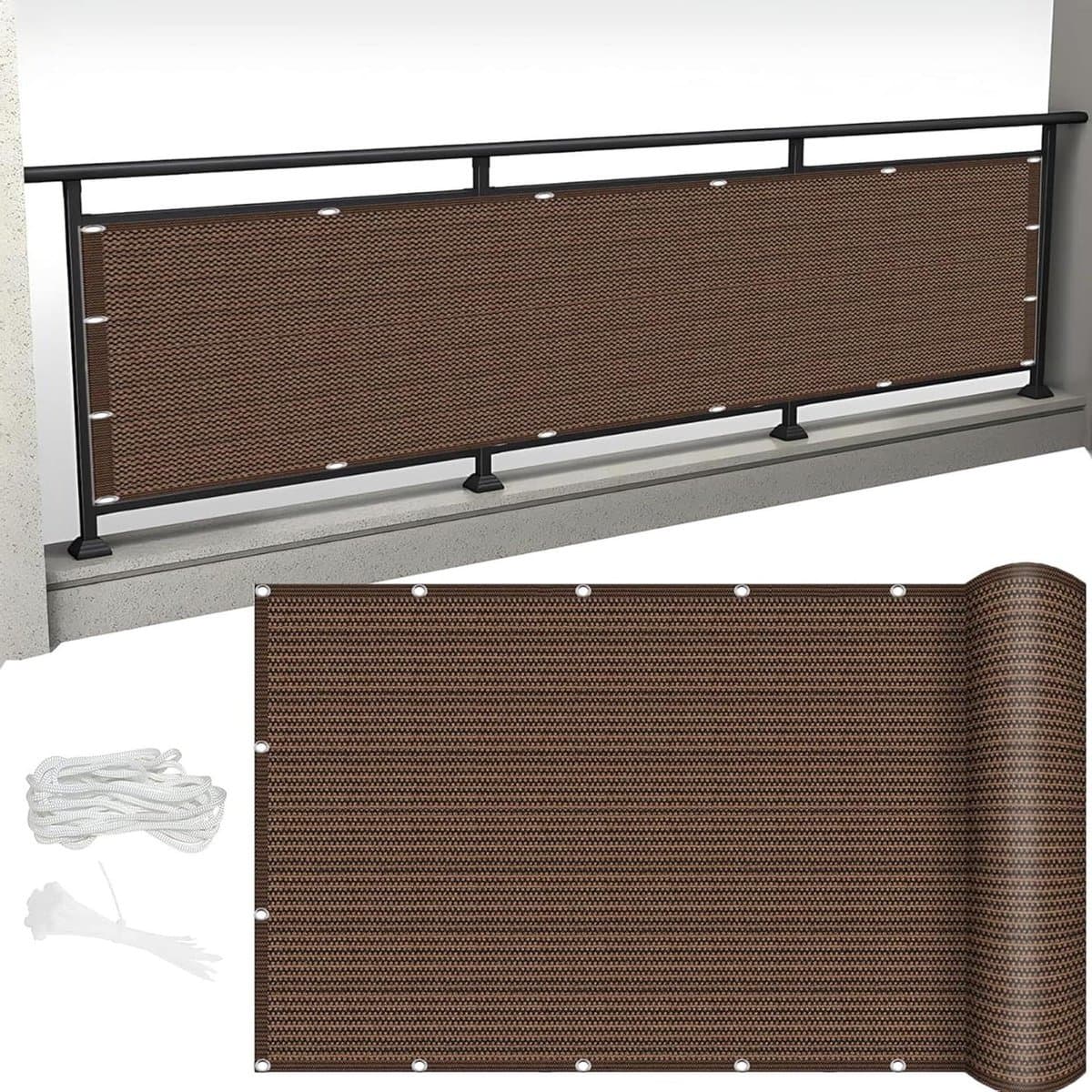 Terras Overkapping - Schaduwdoek Tuin - Zon Wering - Waterdoorlatend Ademend - 80 x 850 cm - Bruin