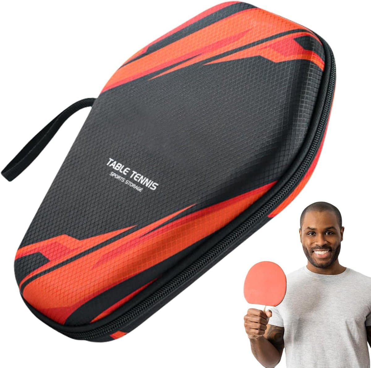 Tafeltennis Tas - Paddle Organizer - Sportuitrusting Beschermen - Robuuste Hardshell Constructie - 18 x 27 x 5.2 cm - Zwart