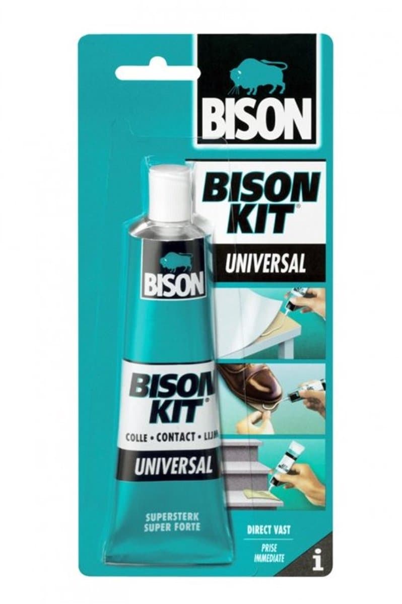Bison Kit® tube 100 ml, sterke, universele contactlijm, vochtbestendig, vorstbestendig, -40°C tot +70°C, eenvoudig in gebruik, voor ontelbare reparaties