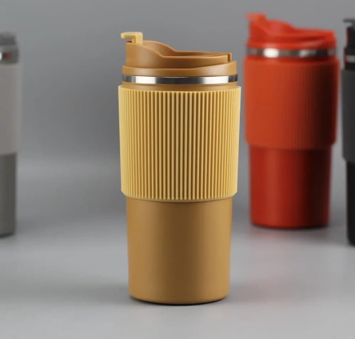 To-Go Koffiebeker/Thermosbeker RVS - 450 ML - Khaki