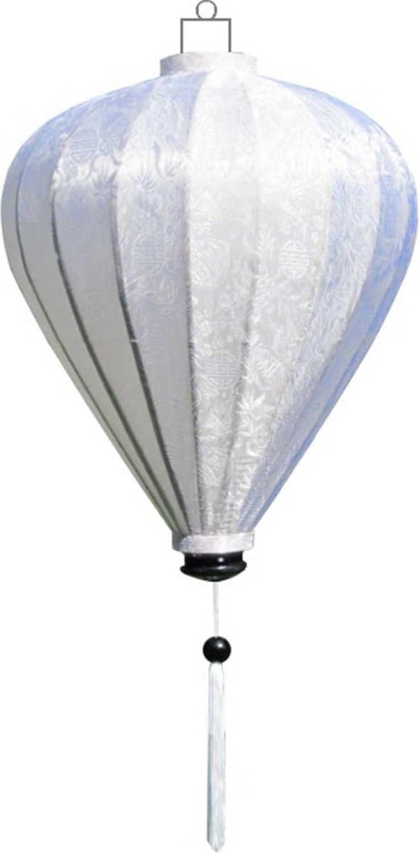 Witte zijden Vietnamese lampion lamp ballon - B-WH-62-S