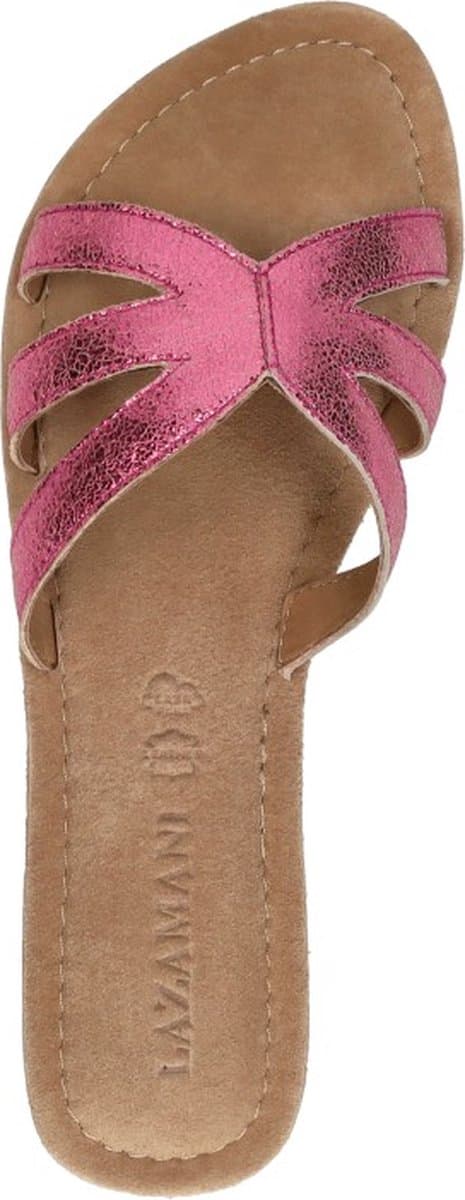 Lazamani - Nina Leren Dames Slippers Pink - Maat 39