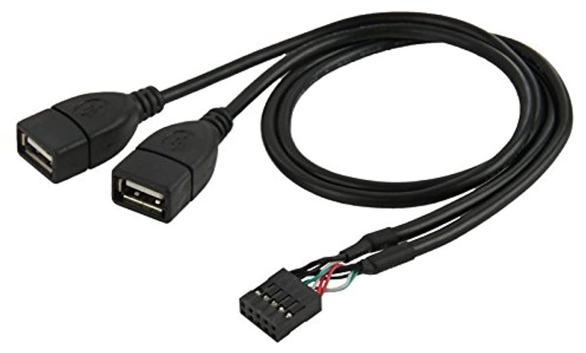 Dailygoods - 10-pins Moederbord naar Dubbele USB 2.0 Adapterkabel 50 cm