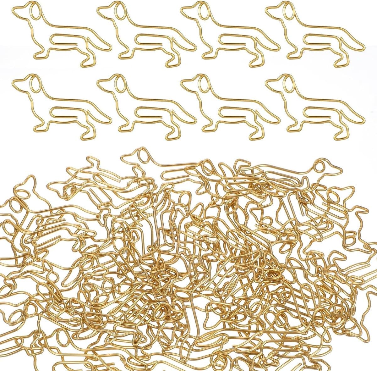 50 Stuks Schattige Papieren Clips in Teckelvorm - Decoratieve Kantoorartikelen voor Dierenliefhebbers, Perfect als Cadeau voor Vrouwen, Mannen en Studenten