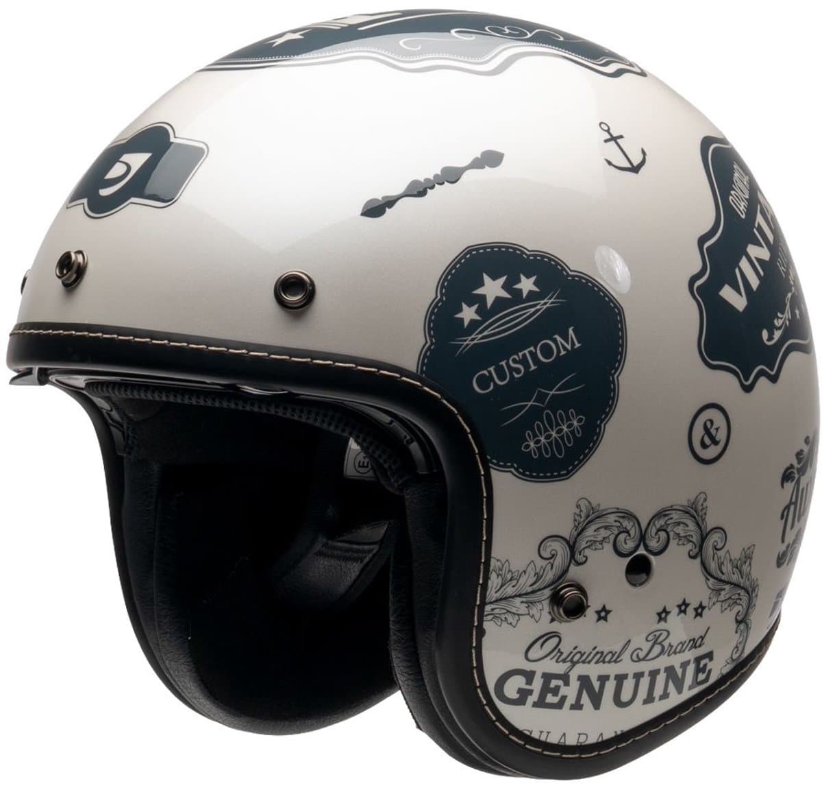 MOTOBLOUZ ELEMENT DMC Scooterhelm - Motorhelm - Jet Helm voor Vespa, Scooter, Motor Brommer & Snorfiets - Wit - XS