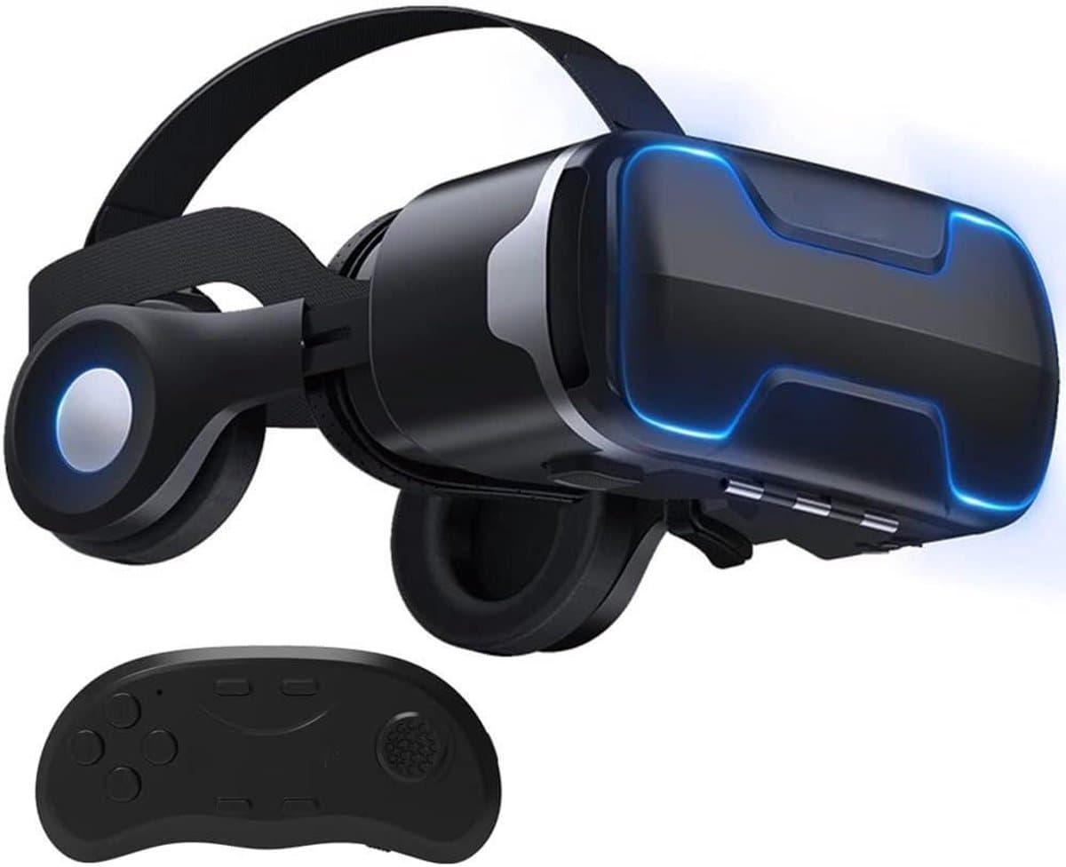 VR Headset - 3D Bril - Virtuele Ervaringen - Met Controller - 4.7-6 Inch Telefoon - Blauw