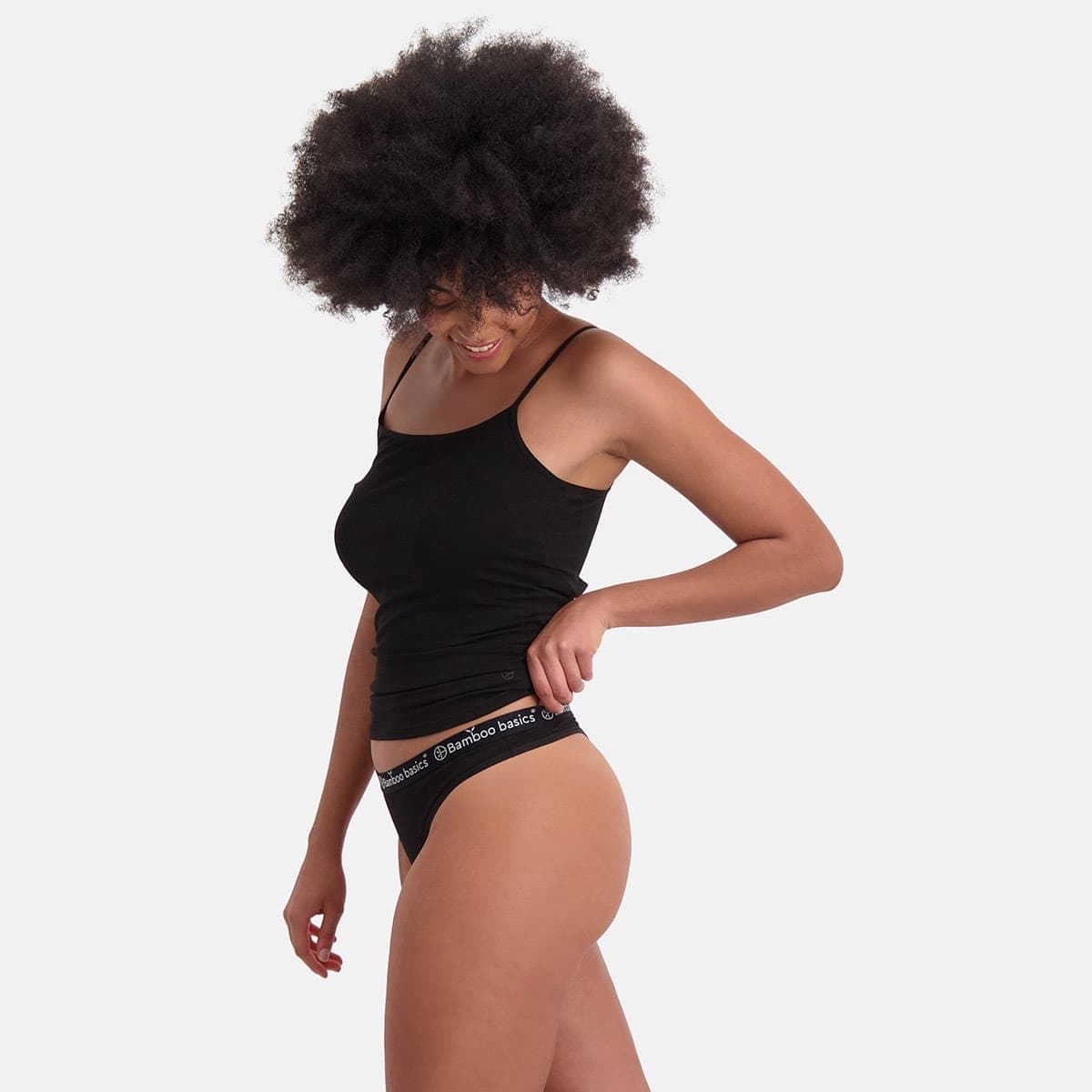 Comfortabel & Zijdezacht Bamboo Basics Emma - Bamboe Strings (Multipack 3 stuks) Dames - Onderbroek - Ondergoed - Zwart