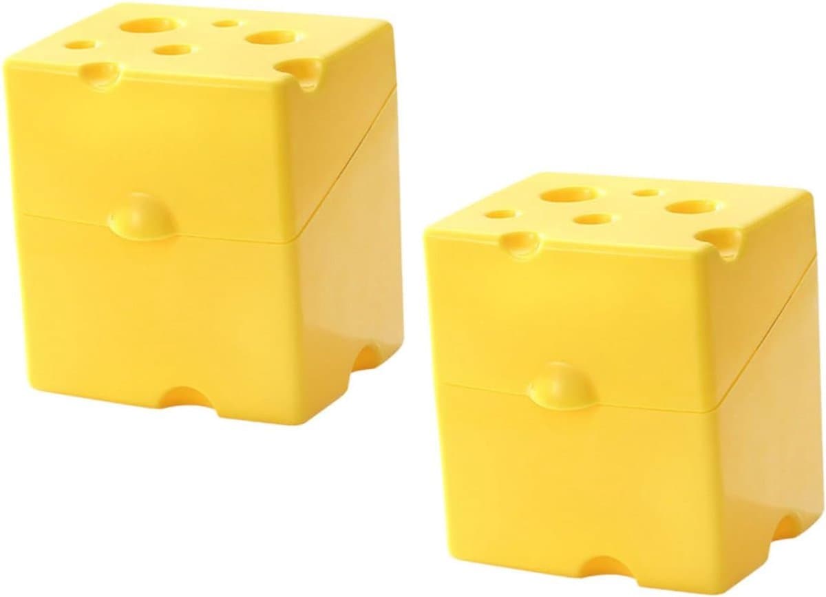 2 Stuks Kaas Slice Opbergdoos voor Koelkast Stapelbare Kaasbewaarbox met Voedselveilig Luchtdicht Ruimtebesparend voor Boter Kaasplakken