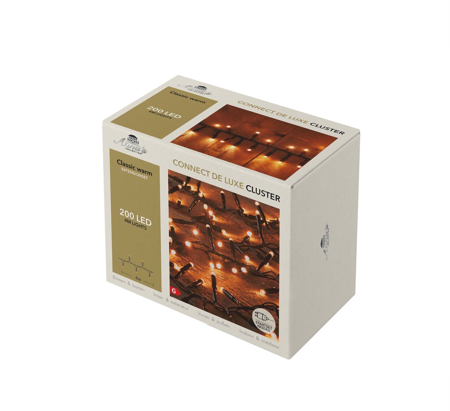 Anna's Collection LED kerstverlichting Connect de Luxe cluster 200 lampjes 4m