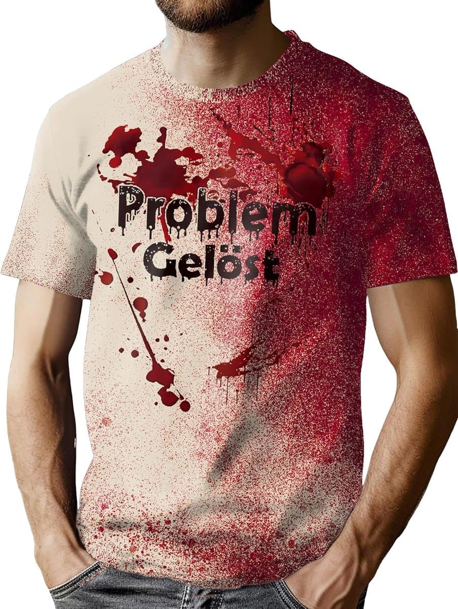 T-shirt met horrorpatroon voor heren