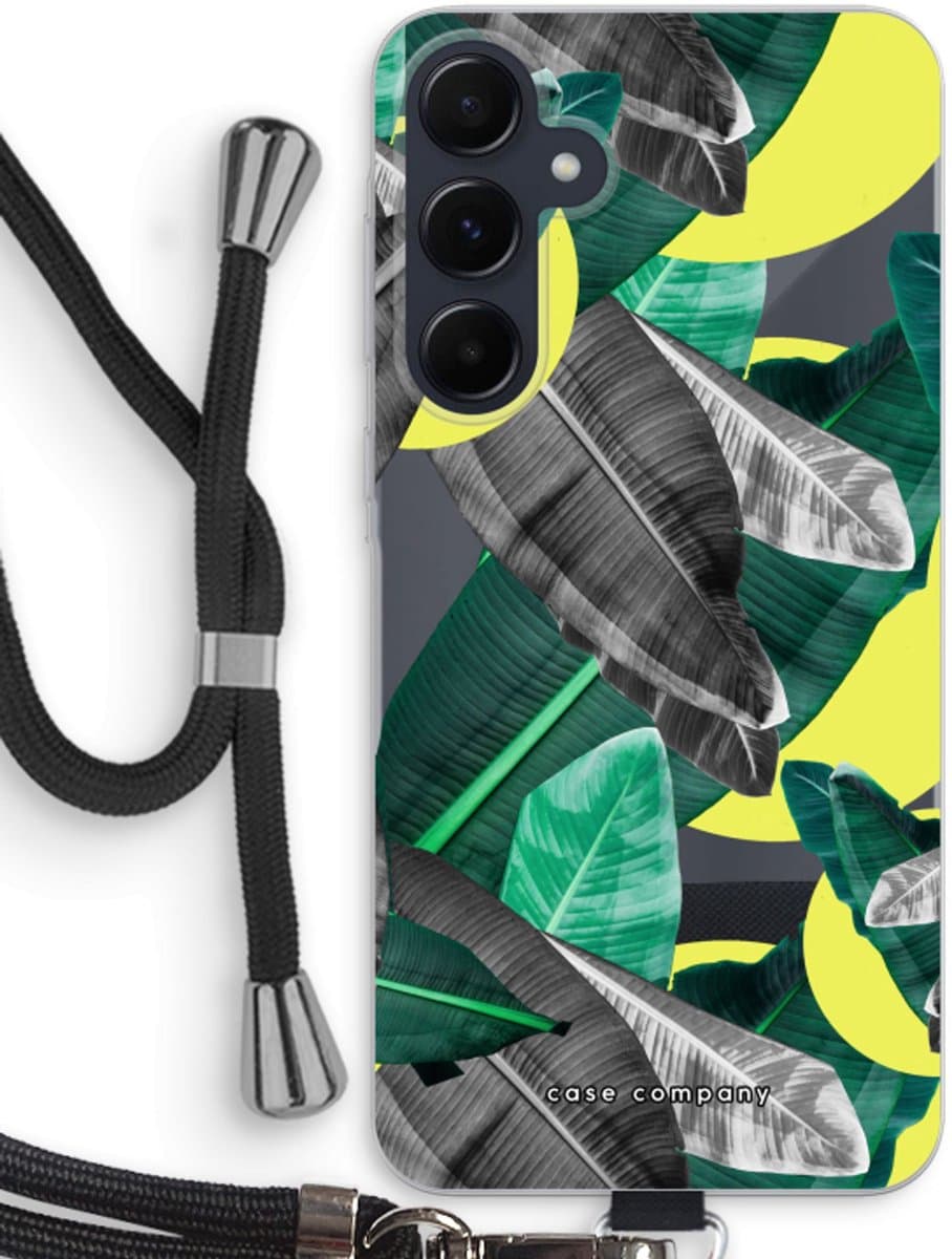 Case Company® - Hoesje met koord geschikt voor Samsung Galaxy A55 hoesje met Koord - Fantasie jungle - Telefoonhoesje met Zwart Koord - Bescherming aan alle Kanten en Over de Schermrand