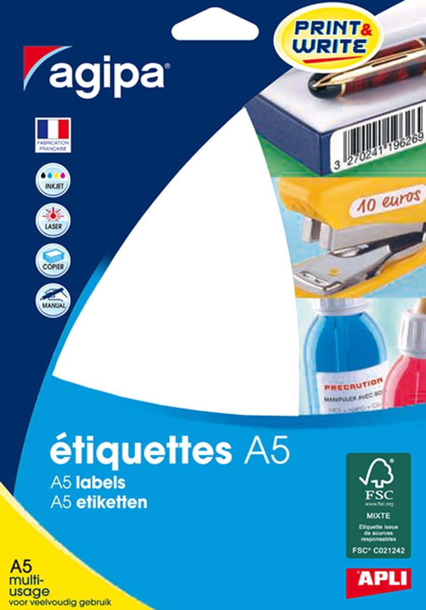 agipa ronde etiketten, wit, 4.704 stuks