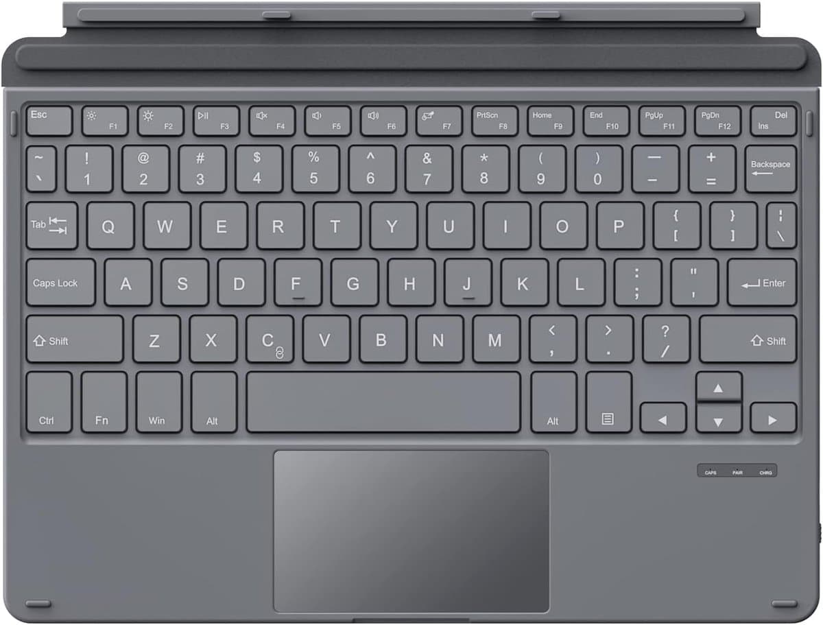 English QWERTY Keyboard - Microsoft Surface Go 3 2021 - Go 2 2020 - Go 2018 - Wireless Bluetooth Tablet Computer - Micro USB Charging Cable - Integrated Battery