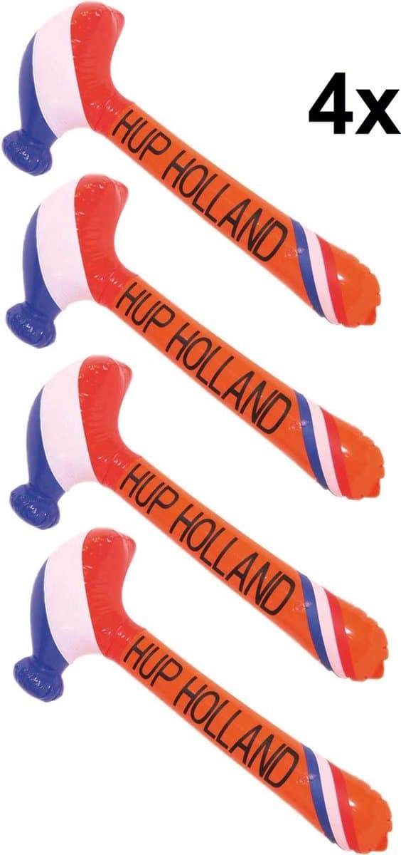 Opblaasbare Hammer 'Hup Holland' WK2026 accessoire - VOORDEELSET 4 STUKS