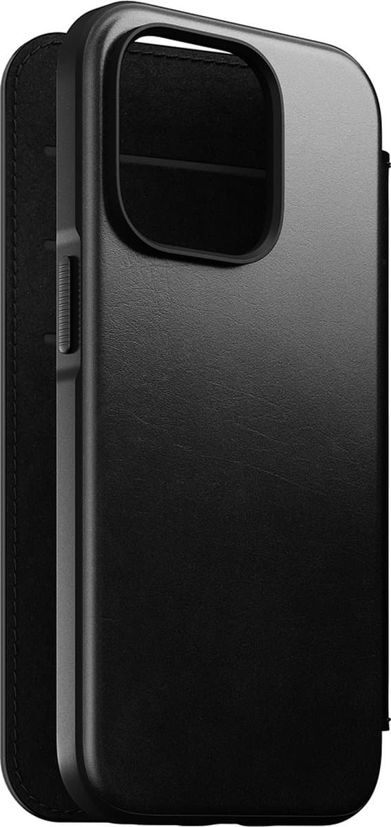 Nomad - Rugged Horween Leather Folio geschikt voor iPhone 14 Pro Mag hoesje - Zwart