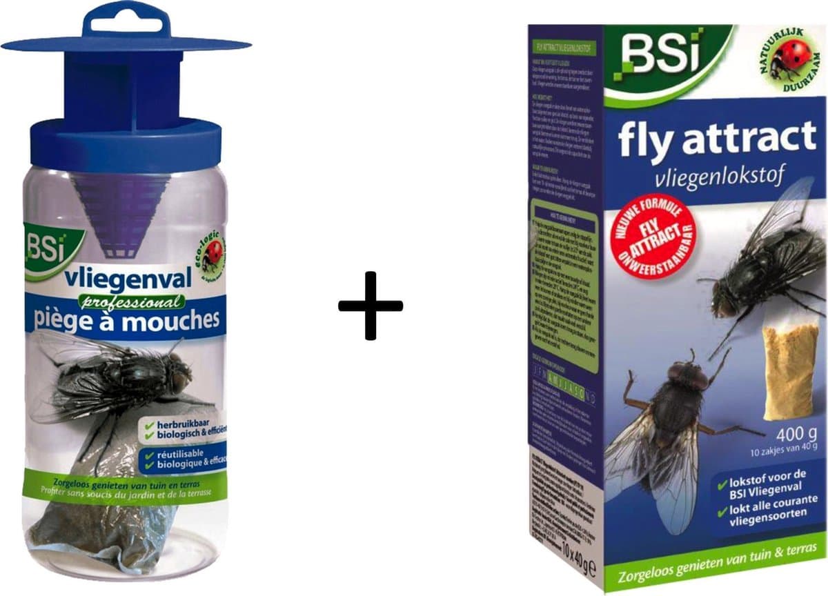 Professionele vliegenval + vliegenlokstof 400gr (biologisch en ongevaarlijk!)