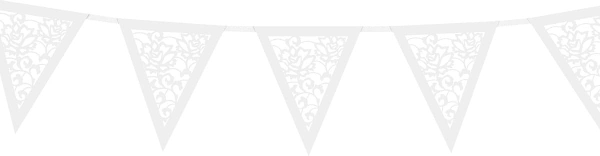 PartyDeco - Papieren slinger, pearl white, 19.5 cm x 3 m.