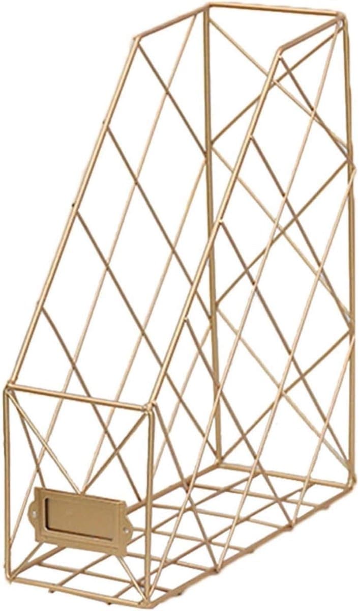 Metalen Tijdschriftenrek - Documenten Houder - Kantoor Organisatie - Roestbestendig IJzer - 245x95x95 cm - Goud