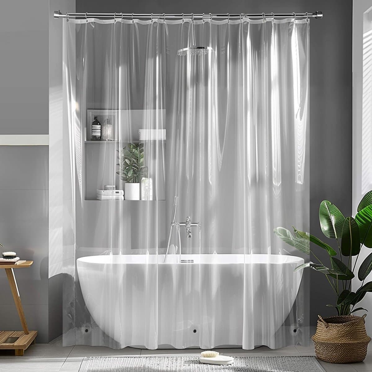 Transparant EVA Douchegordijn 120x180cm - Anti-schimmel & Waterdicht - Inclusief 8 Haken-Belle's product