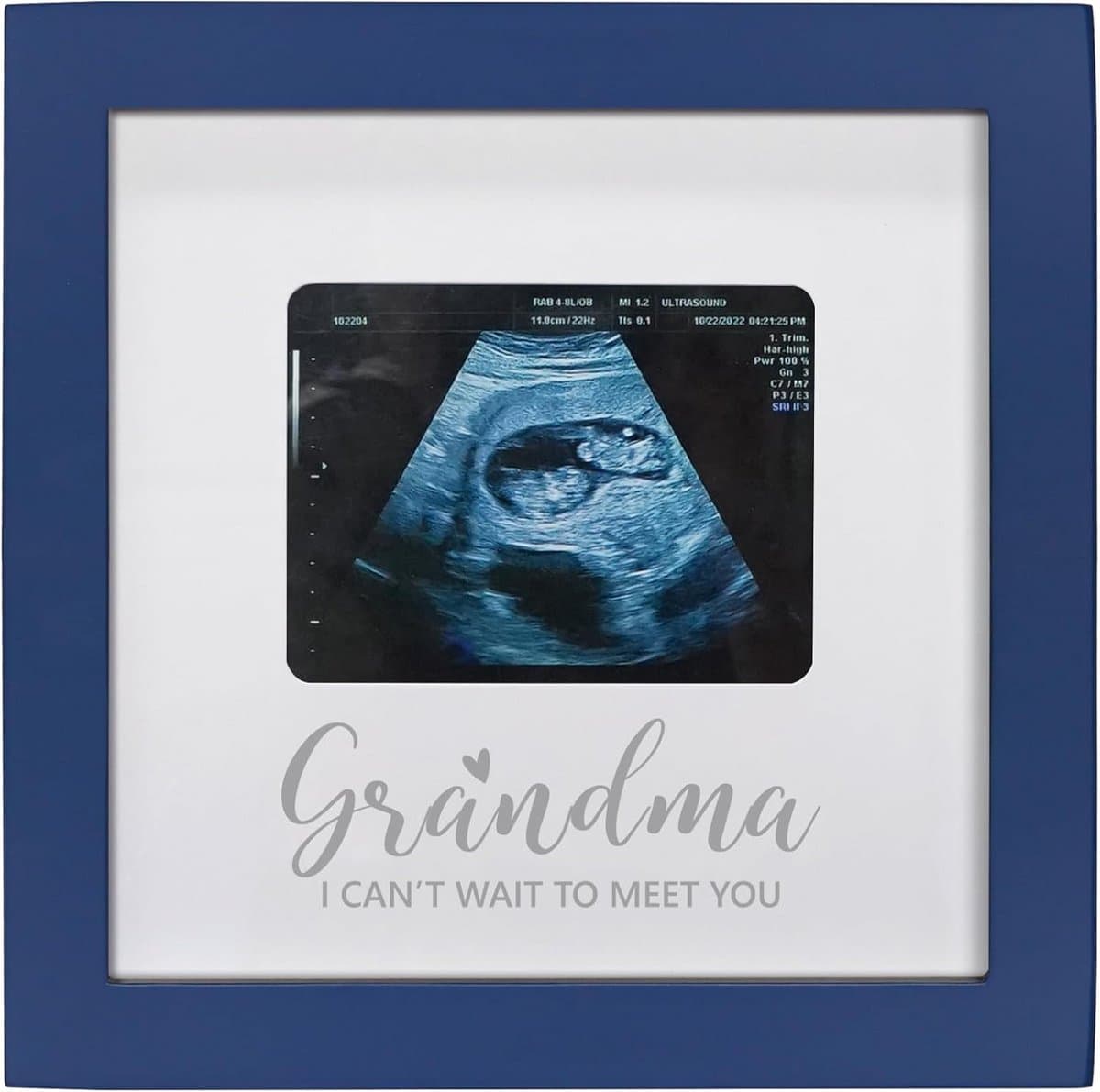 Echofoto Lijst voor Oma - Zwangerschap Aankondiging Cadeau - Baby Kamer Decoratie Blauw