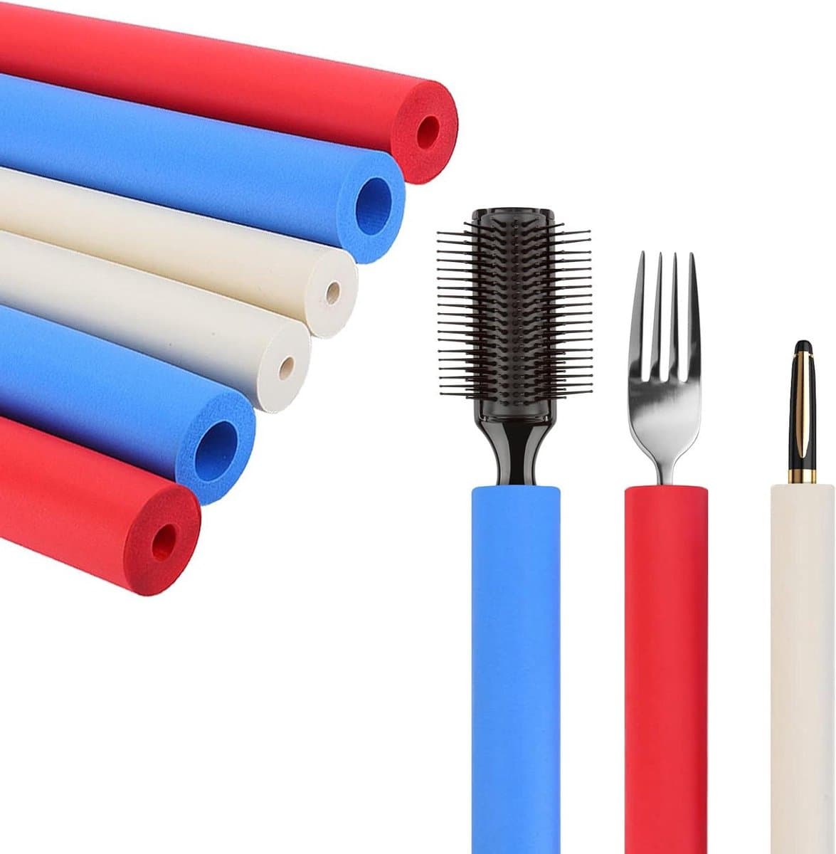 6-delige set met schuimslang en comfortabele handgrepen voor lepelvork en scheerstift
