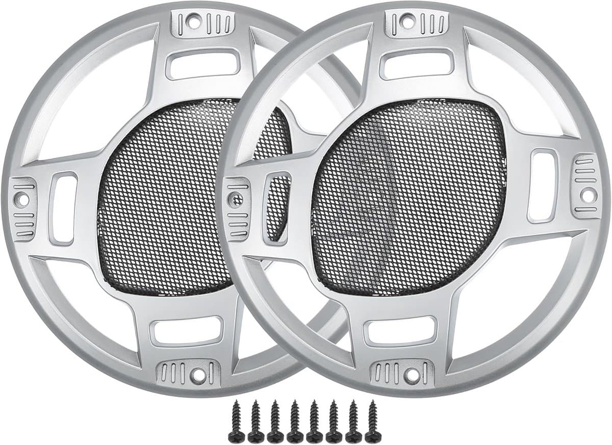 Set van 2 Grillen voor 6.5 Inch Luidsprekers - Zilver en Zwart