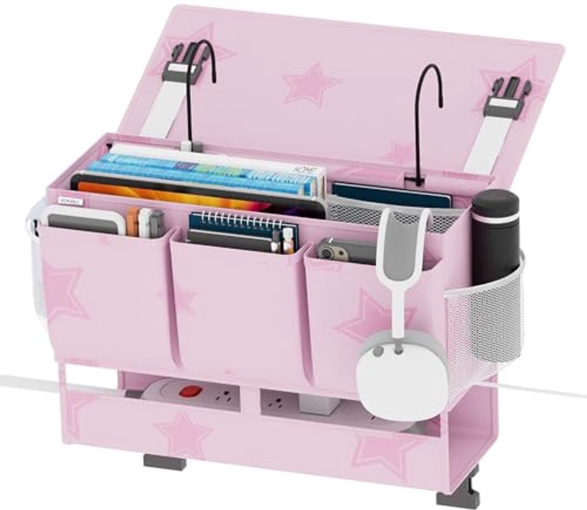 Ultiluxe® Bed Organizer - Bedopbergtas - Hang Organizer - Verstelbaar - Ruimtebesparend - Met Haken - Roze