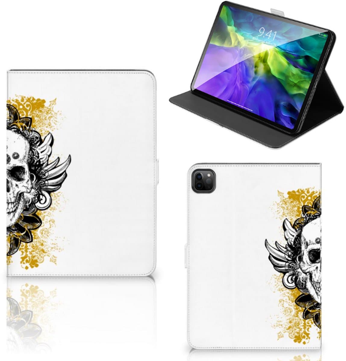Tablettasje iPad Pro 11 2020/2021/2022 Skull Goud