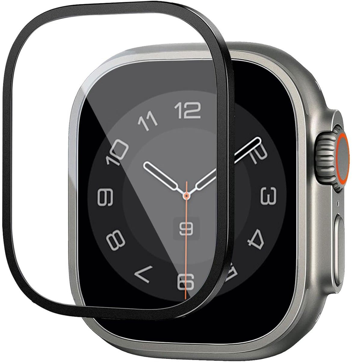 WiWu Easy install gehard glazen screenprotector met rand voor de Apple Watch Series 7-9 - 41 mm - Zwart