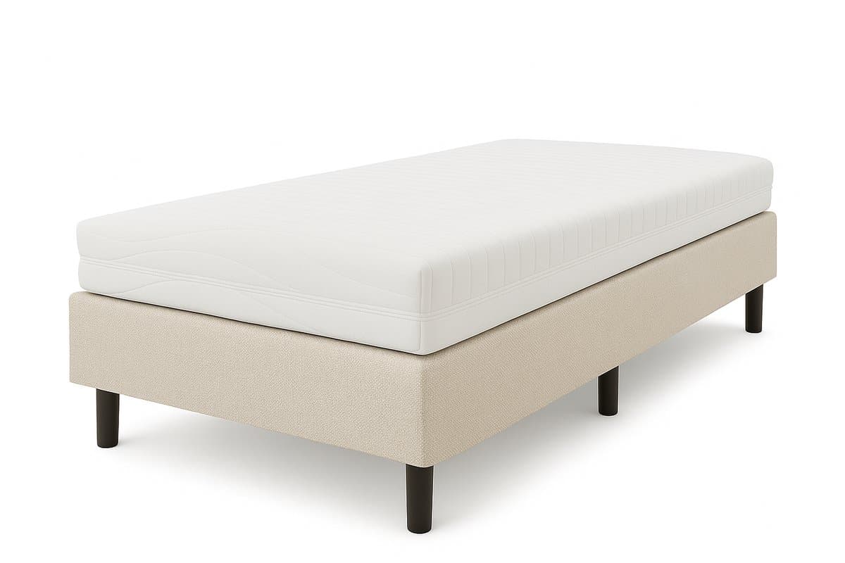 Nessa® - 70x220 - Boxspring Furkan - Crème - Beige - Inclusief Matras