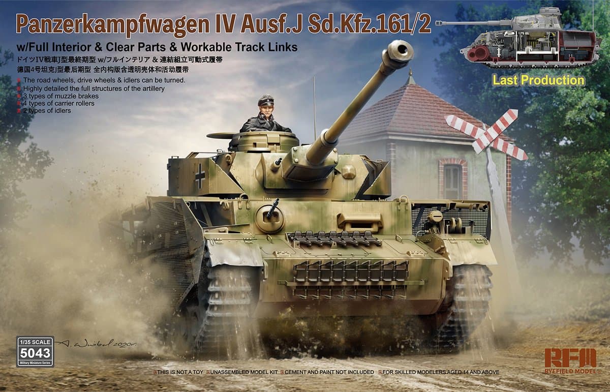 Rye Field Model Modelbouwpakket Militaire voertuigen - 5043 Panzerkampfwagen IV Ausf.J Sd.Kfz.161/2 Plastic - 1:35 - Modelbouw