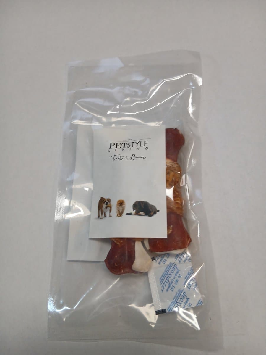 Petstyle Living - 12 zakjes geperste botten - hondensnack - met kip - 10 cm - 12 x2 stuks -