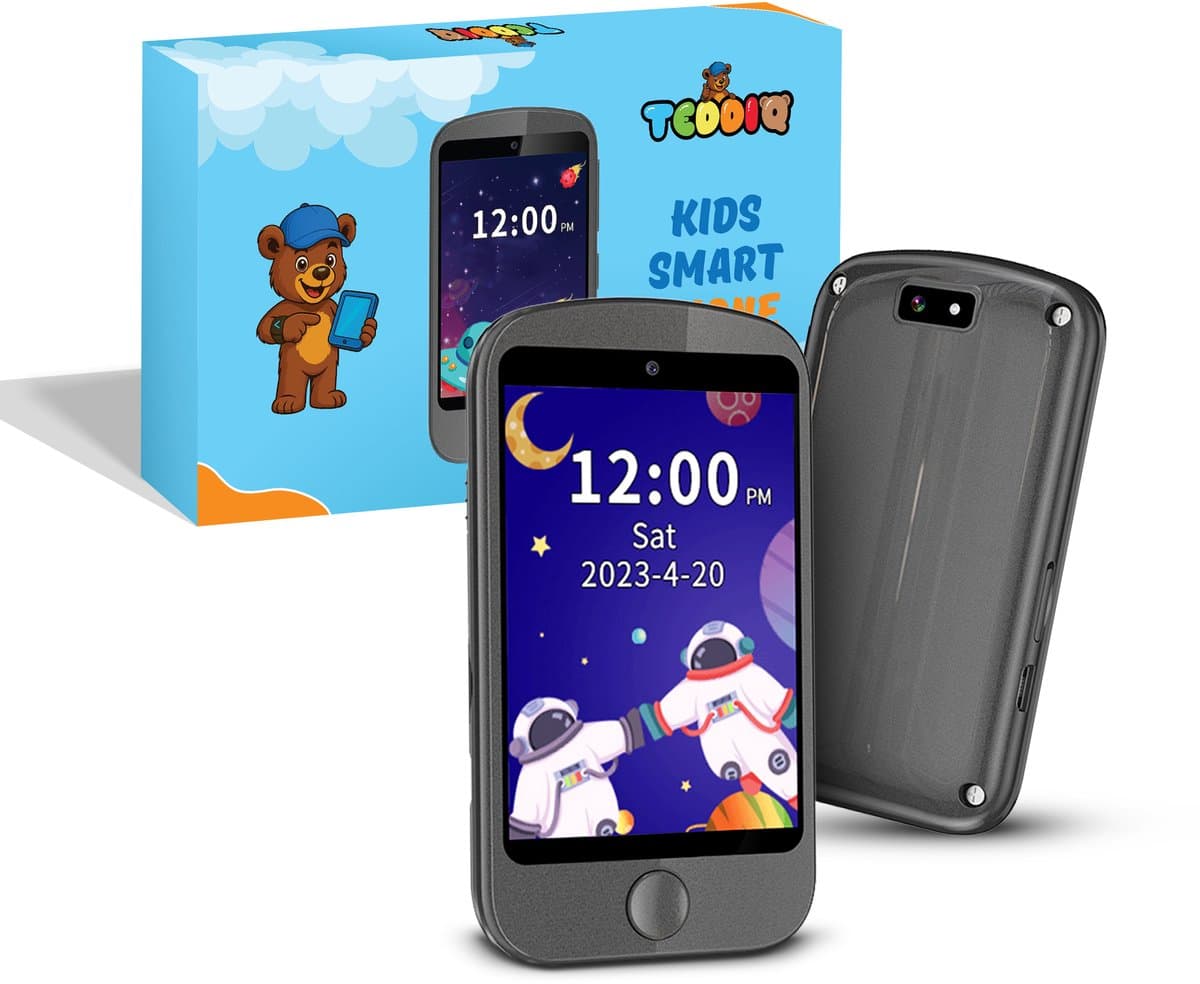 TeddiQ Smartphone - 4G Smartphone - GPS Navigatie - Speelgoed Telefoon - Kindertelefoon - Kinder Smartphone - Videobellen - Zwart