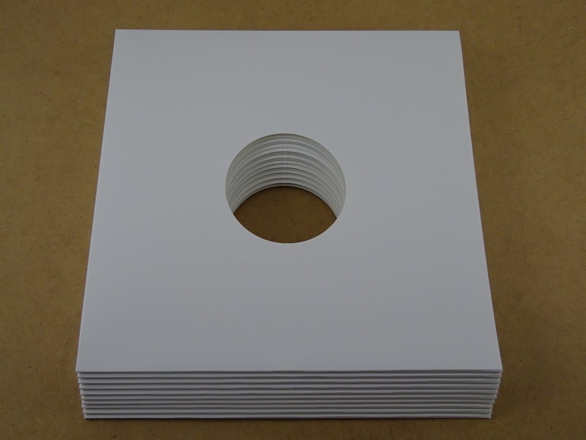 10 Stuks LP kartonnen buitenhoezen wit (GOEDE KWALITEIT, 300gr karton) met 2 middengaten - hoezen, platenhoezen, beschermhoes, cardboard sleeve, outer cover, maxi-singles, lps vinyl platen, 12", 12 inch