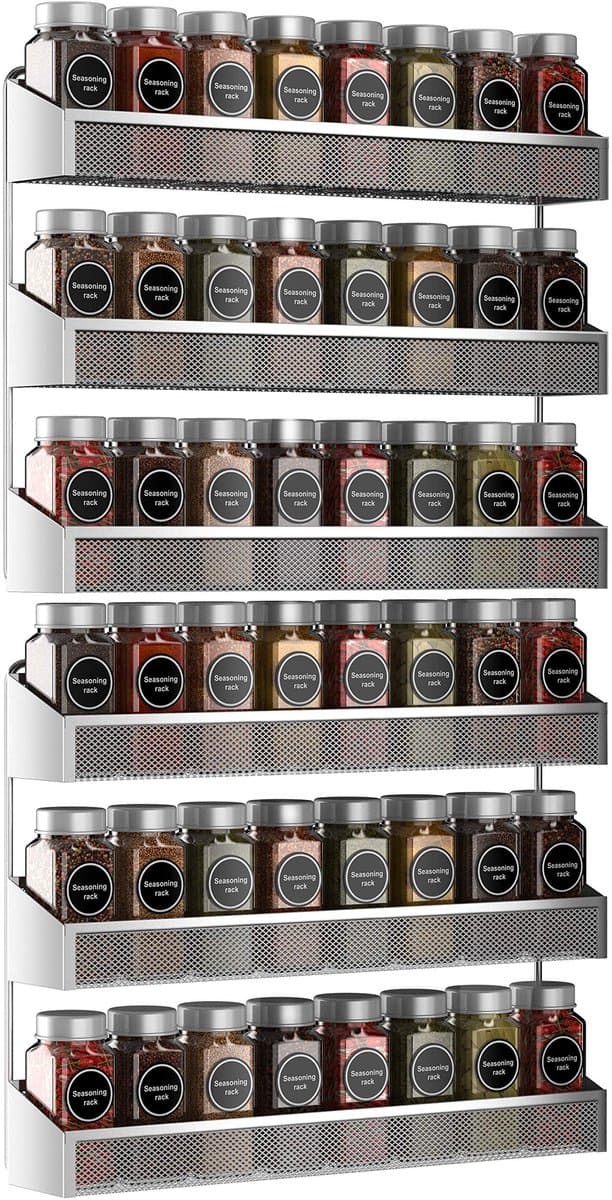 Unyqoos® Drievoudig kruidenrek voor keuken of badkamer met wandmontage optie