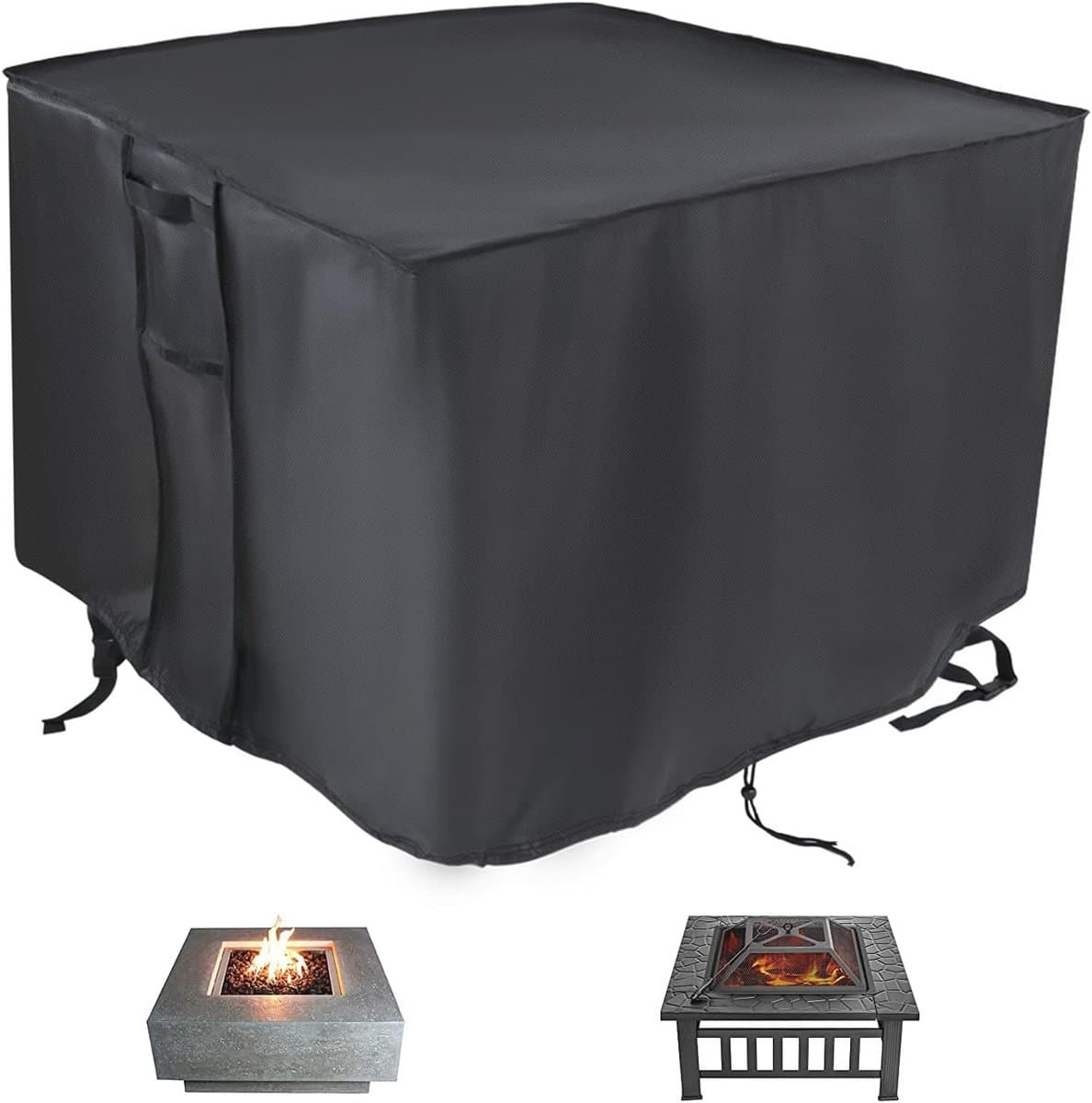 Vierkante vuurplaats deksel 76x76x63cm - waterdichte en anti-UV afdekking voor vuurtafels