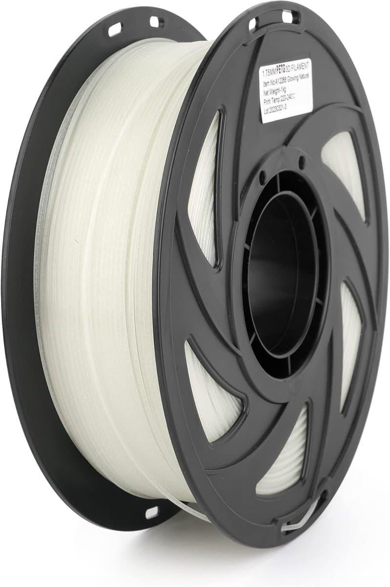 1.75mm PETG Filament 1KG Natuurlijk Gloeiend voor 3D Printers